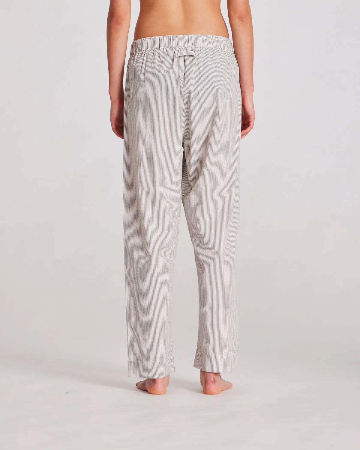 Astrid Pant Poplin - Mulch White Stripe