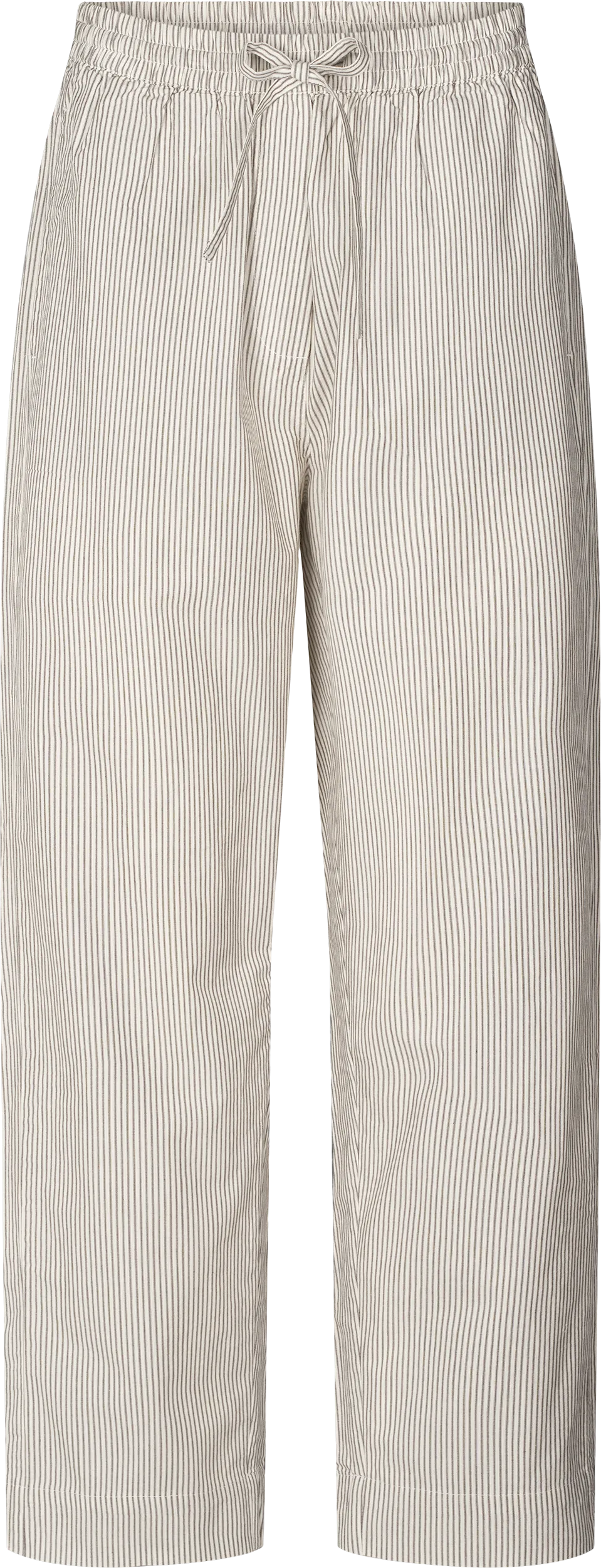 Astrid Pant Poplin - Mulch White Stripe