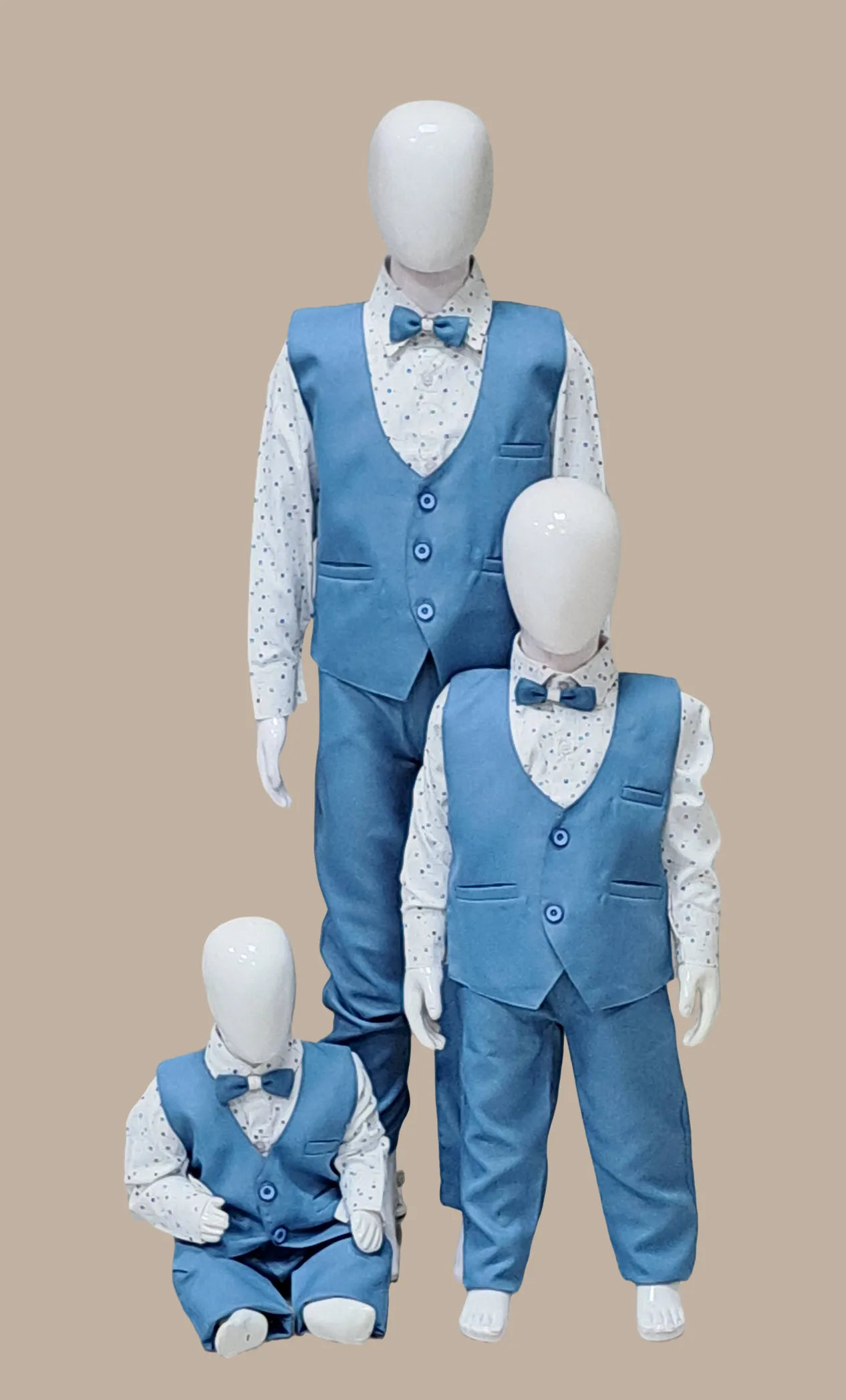 Boys Deep Powder Blue 4 Piece Set