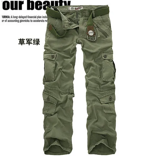 Cargo Camouflage Military Classic Straight Style Men Pants