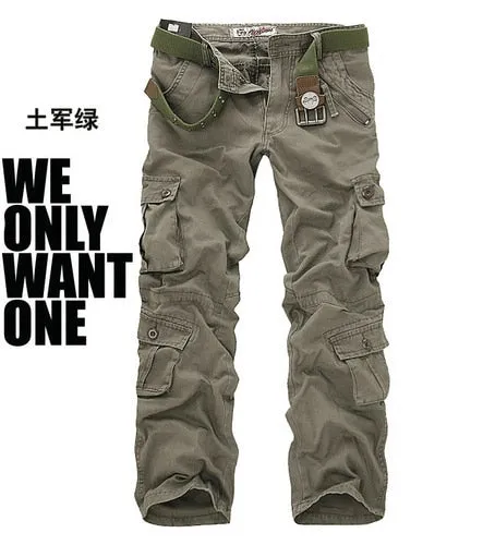 Cargo Camouflage Military Classic Straight Style Men Pants