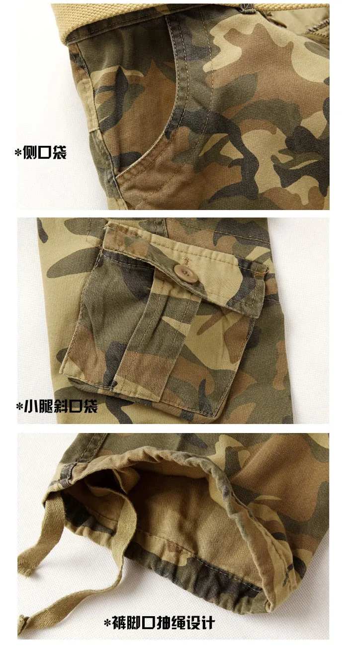 Cargo Camouflage Military Classic Straight Style Men Pants