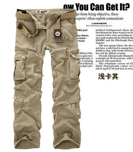 Cargo Camouflage Military Classic Straight Style Men Pants