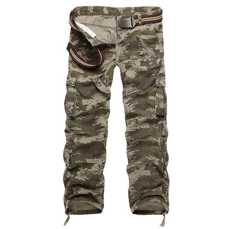 Cargo Camouflage Military Classic Straight Style Men Pants