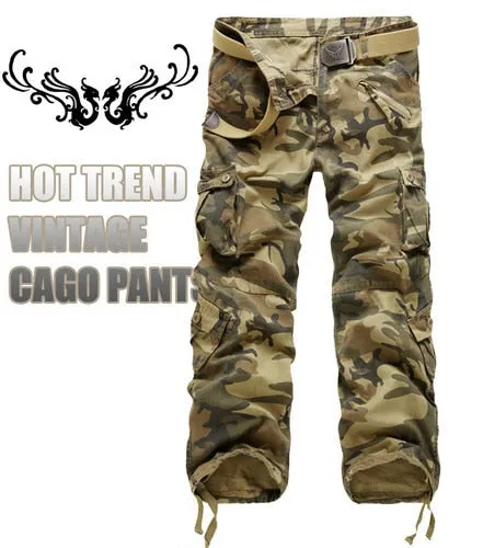 Cargo Camouflage Military Classic Straight Style Men Pants