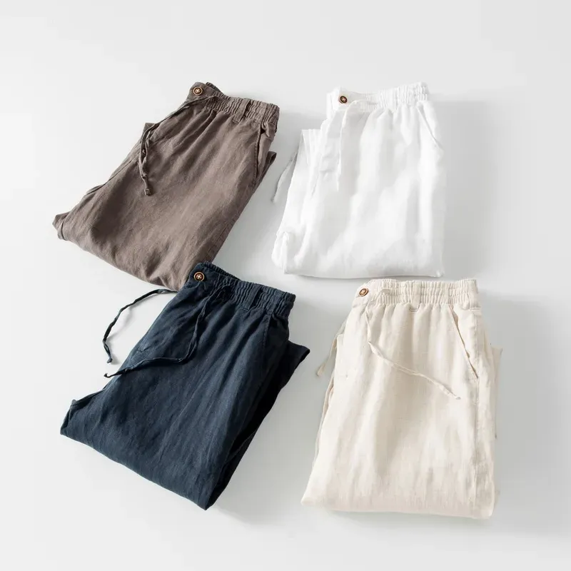 Casual Solid Loose Linen Pants