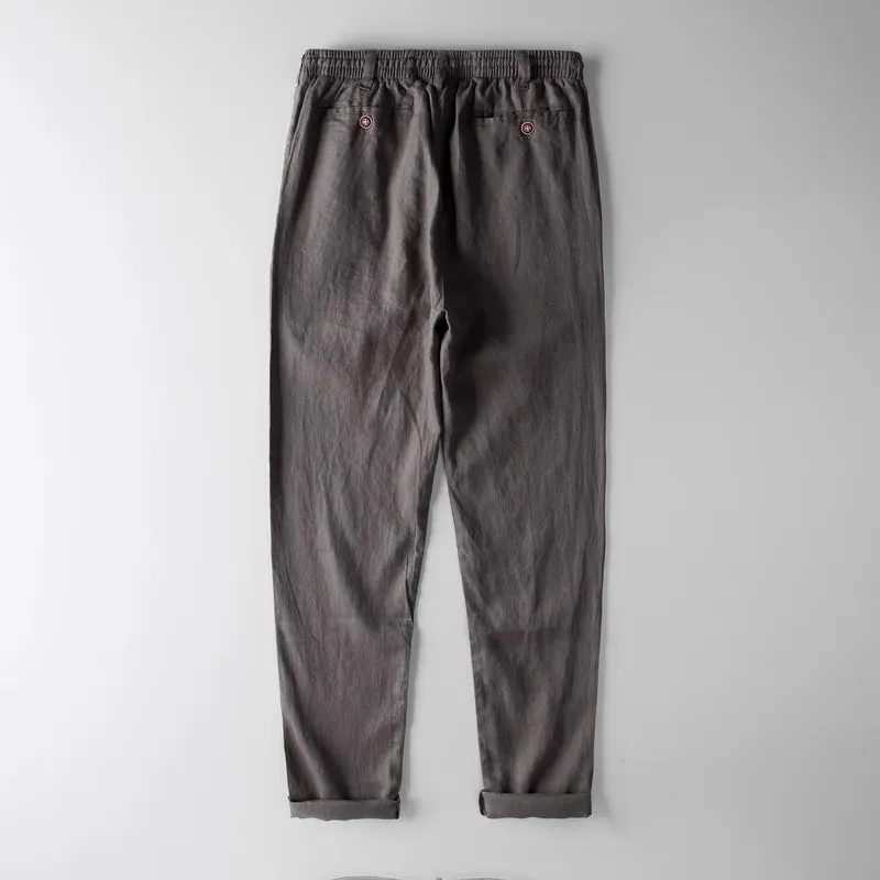 Casual Solid Loose Linen Pants