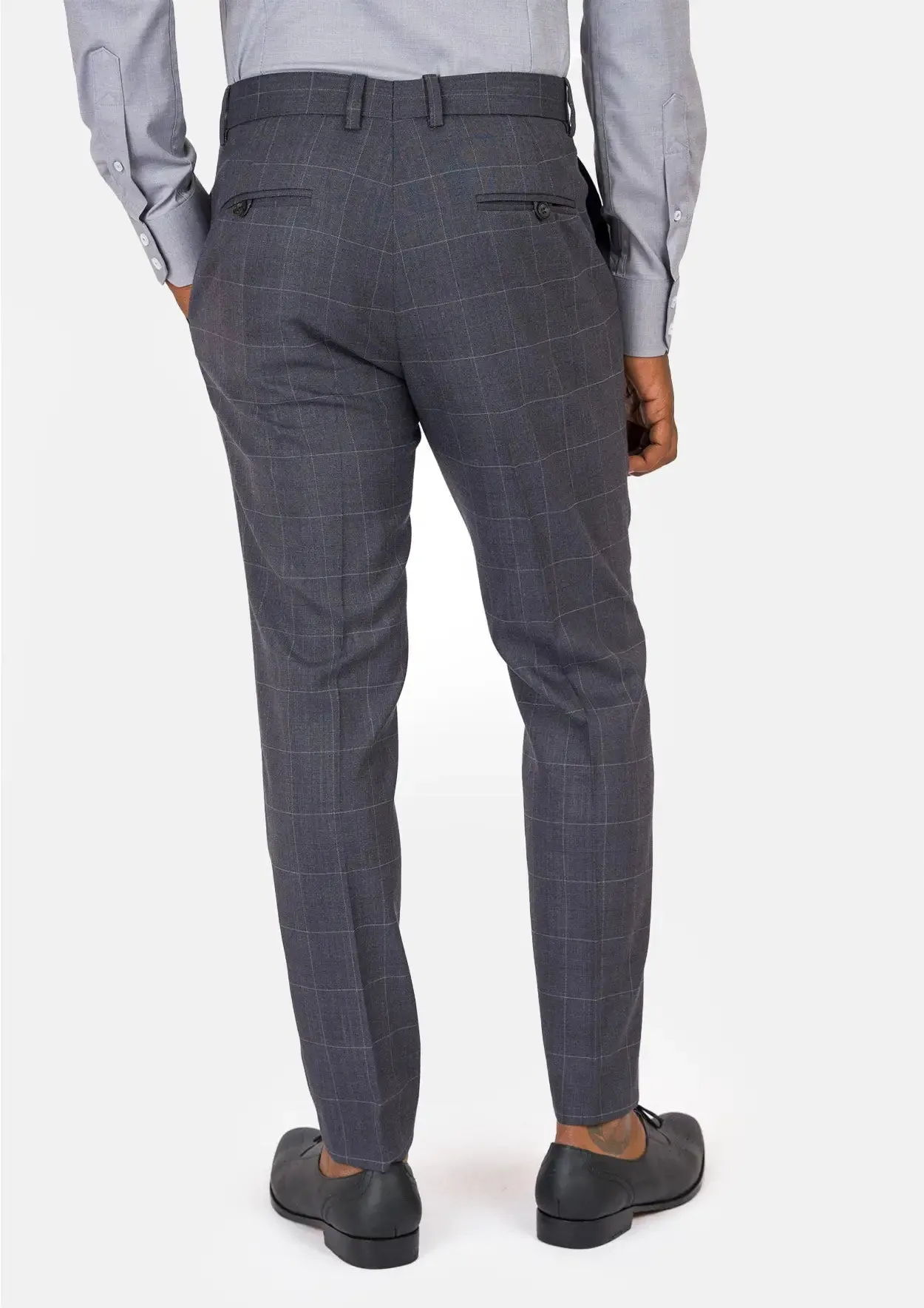 Dark Grey Windowpane Pants