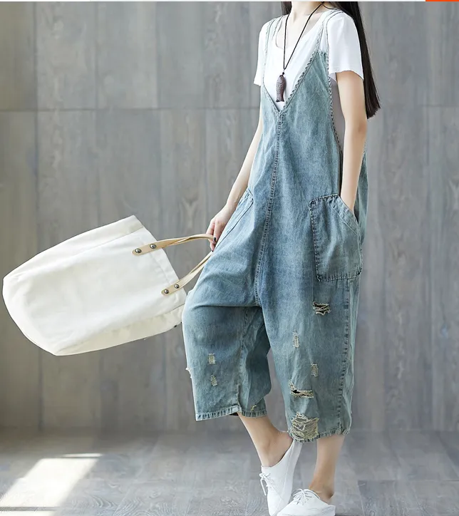 Denim Casual Spring Denim Overall Women Jumpsuits