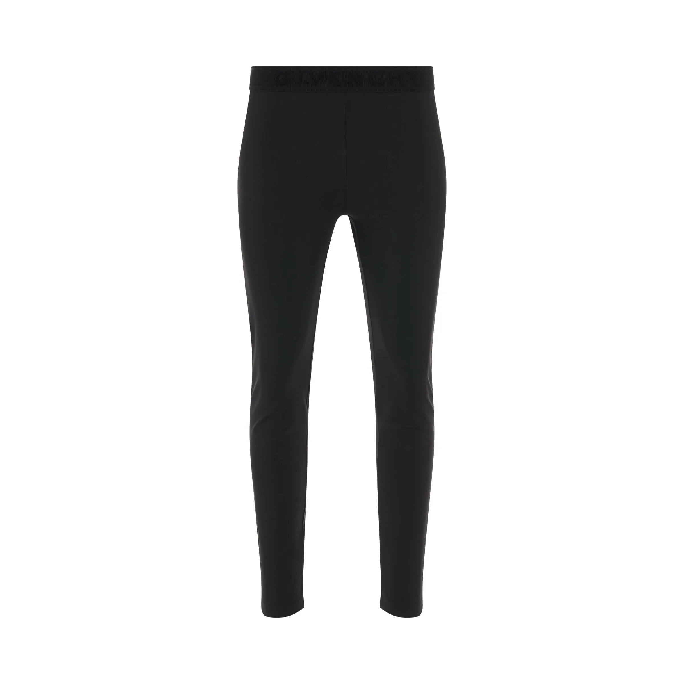 Elastic Logo Legging in Black