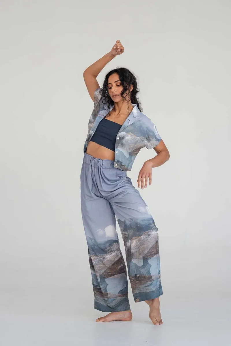 Elongate Elastic Pants - Mountain Print