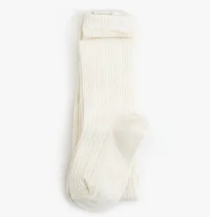 Ivory Cable Knit Tights  || Little Stocking Co