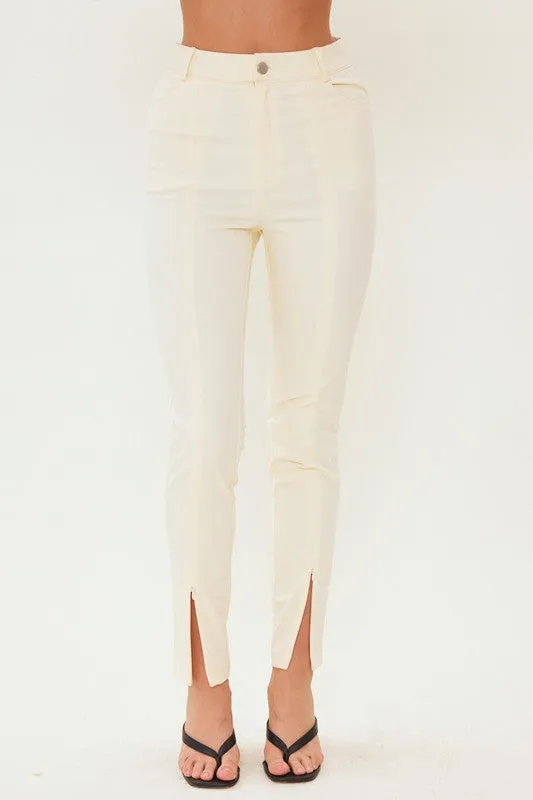 Ivory Waxed Finish Super Stretch Summer Jeggings