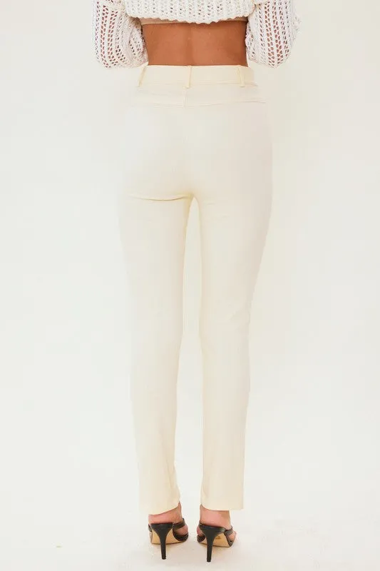 Ivory Waxed Finish Super Stretch Summer Jeggings