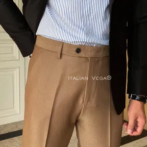 Italian Vega® Mens Formal Khaki Pants - Premium Tailored Fit