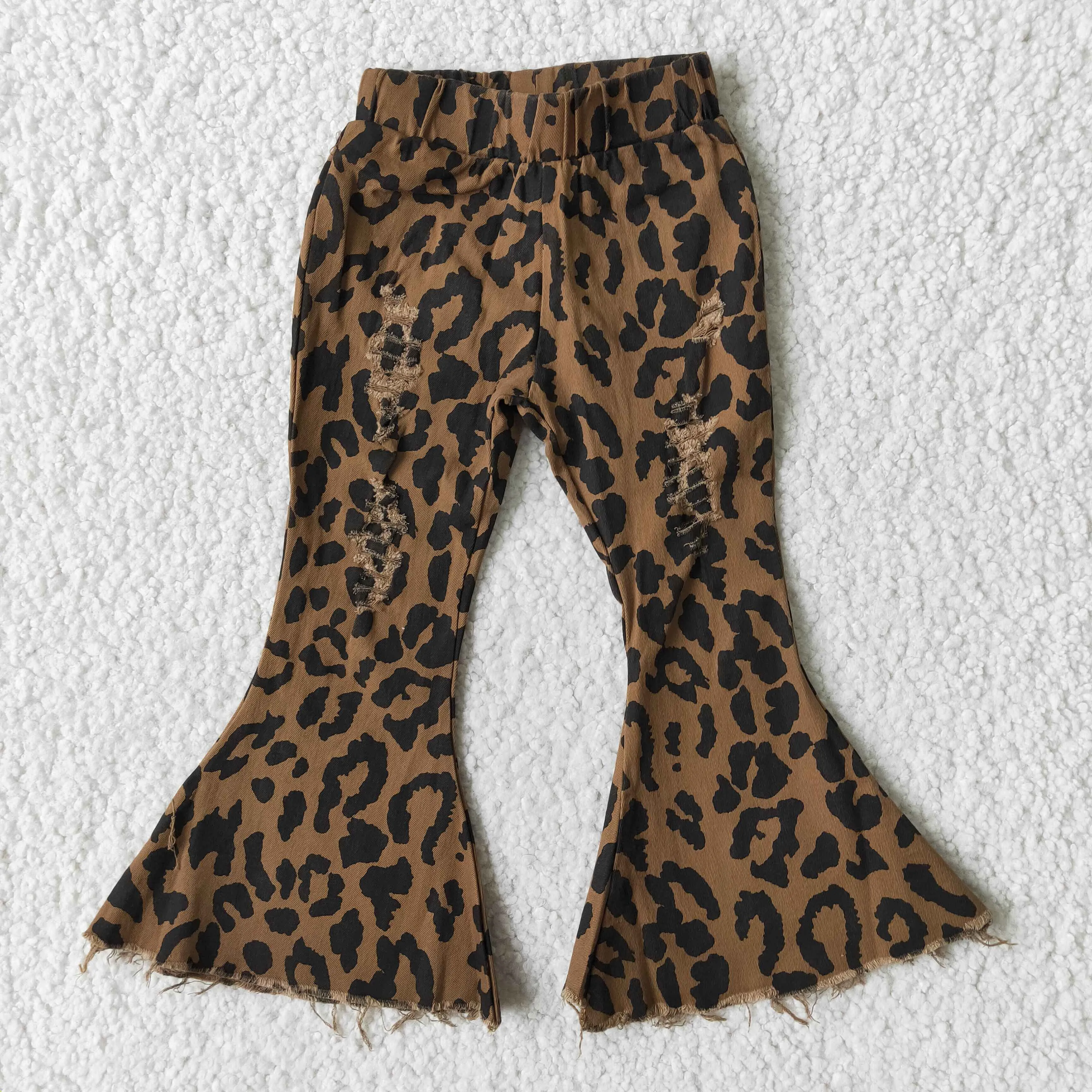 Leopard elastic Waist jeans