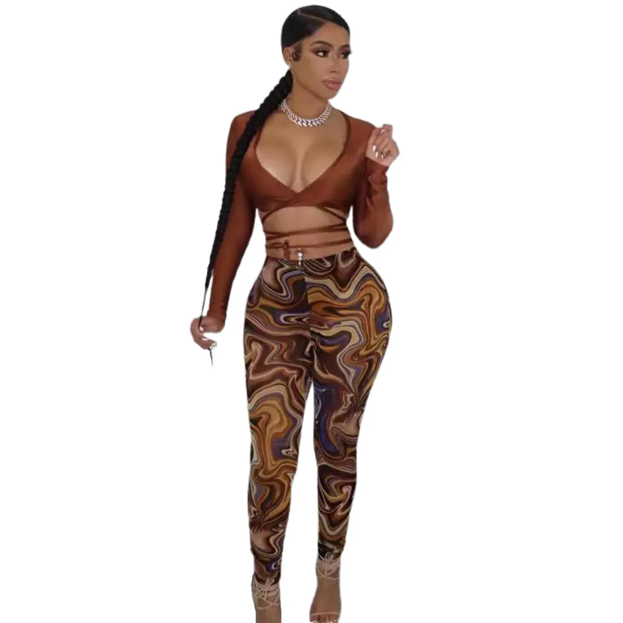 Melanie in Mesh Pants Set