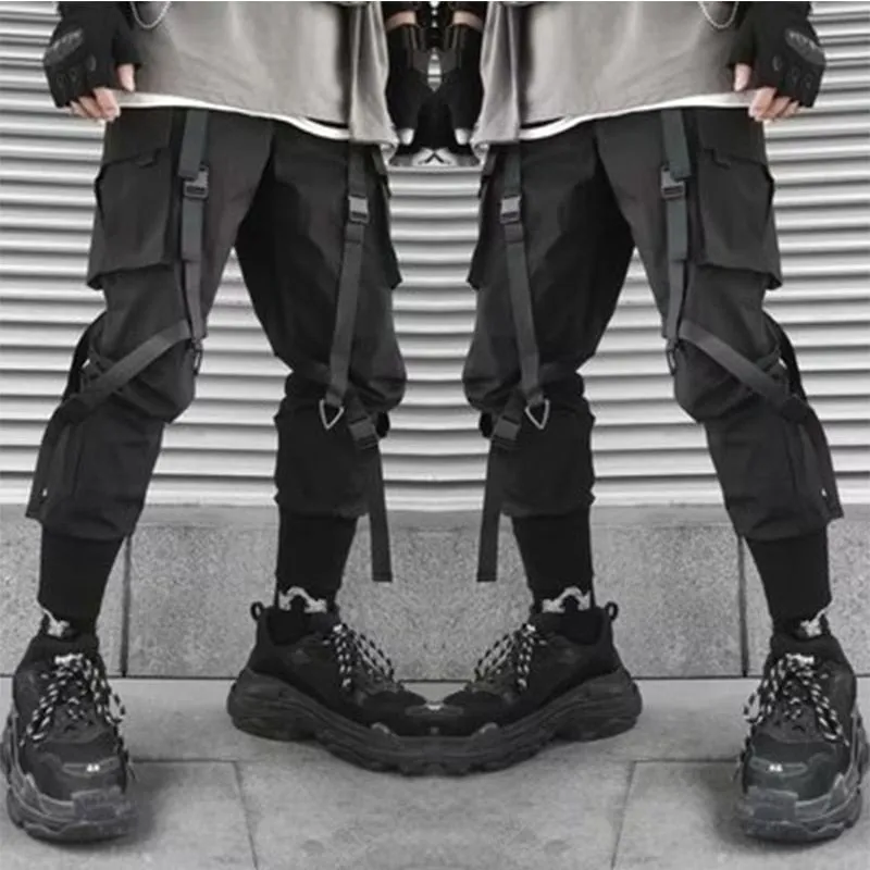 Men's black streetwear casual Pants