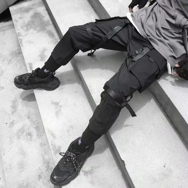 Men's black streetwear casual Pants