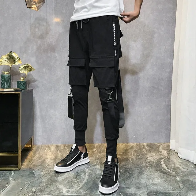 Men's black streetwear casual Pants