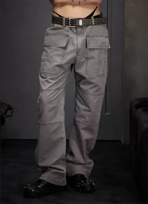 Multi-pocket street casual pants