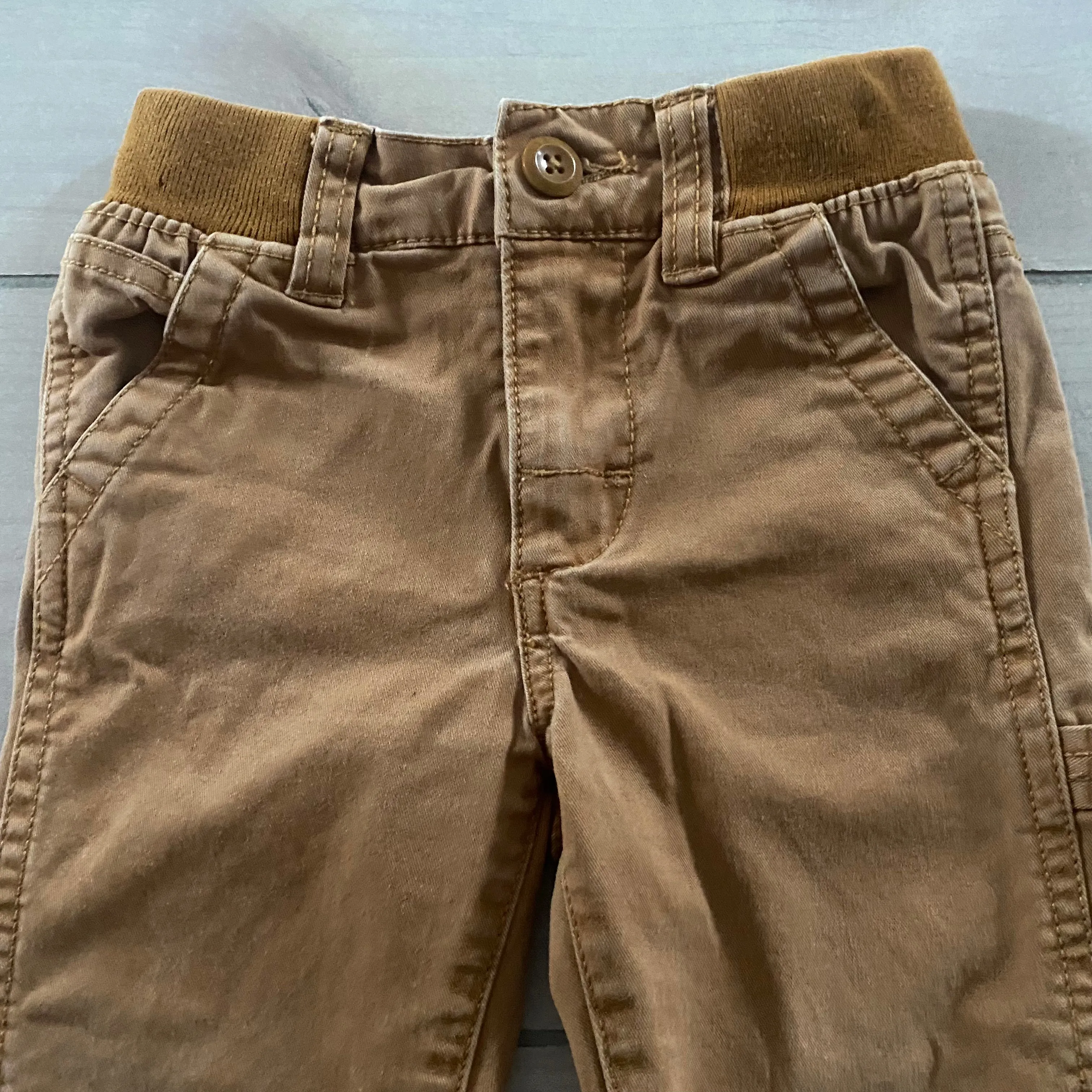 Osh Kosh Khaki Pull On Elastic Waist Pants