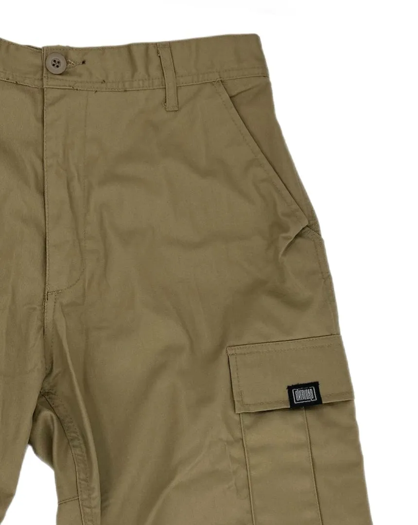 Overload Relaxed Fit Zip Fly Cargo Pants - Khaki