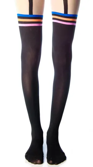 Pink Cheeky Suspender Tights