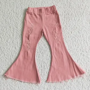 pink Elastic Waist Jeans