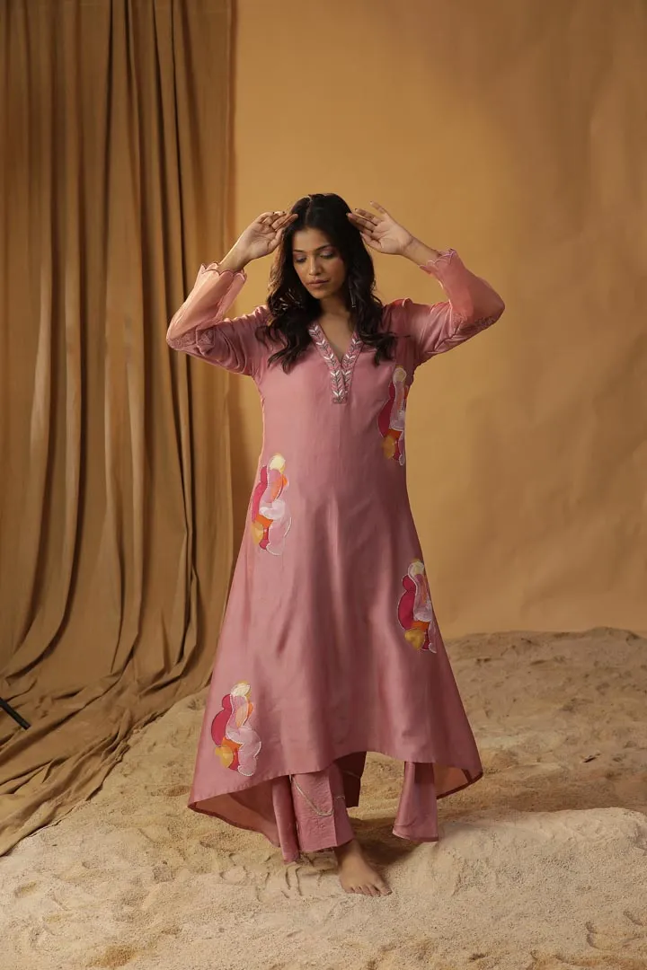 PYAAZI HANDPAINTED A-LINE KURTA SET