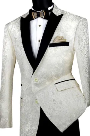 "Elegant" Ivory Tuxedo Jacket (Separates)