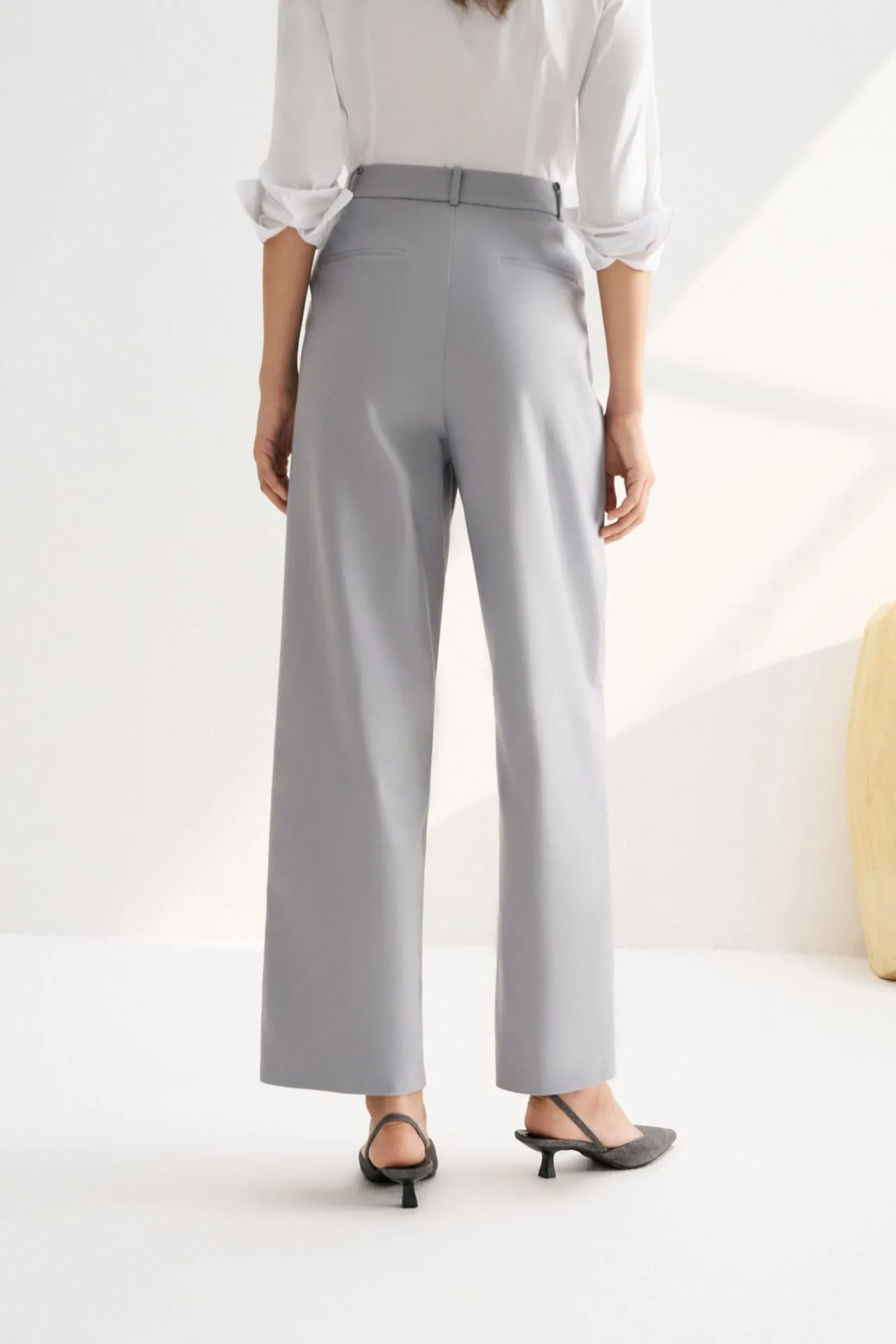 Relaxed Straight Leg Suit Pants