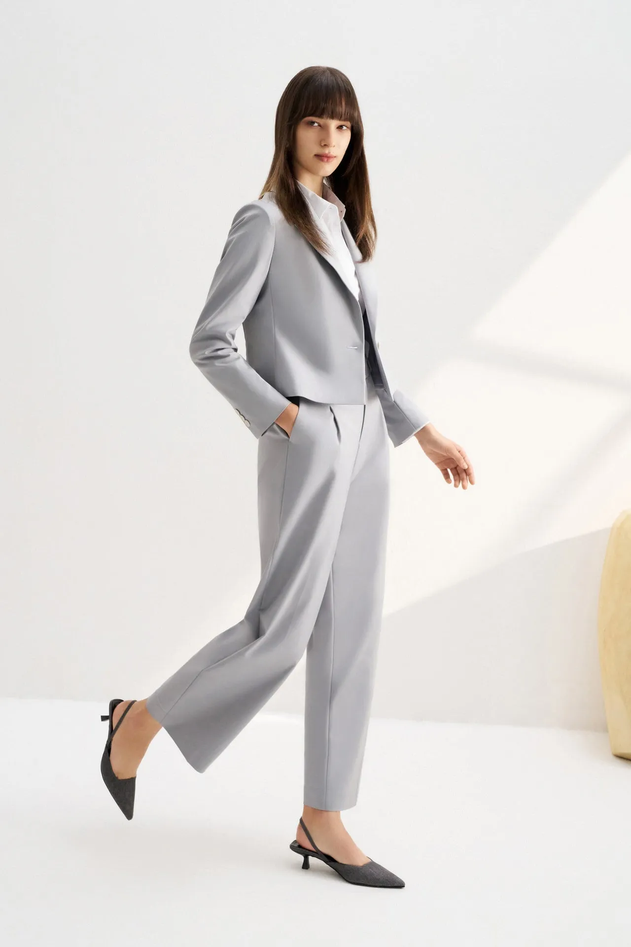 Relaxed Straight Leg Suit Pants