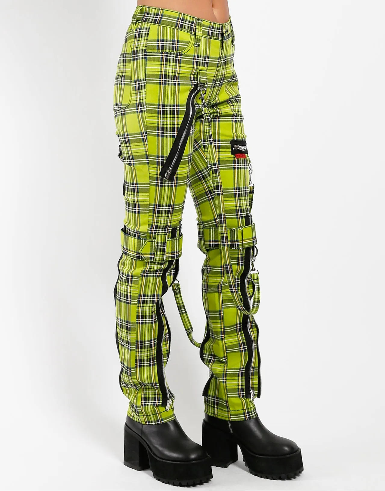 Tripp NYC Lime Plaid Bonage Pants