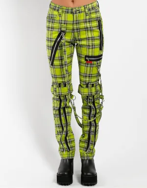 Tripp NYC Lime Plaid Bonage Pants