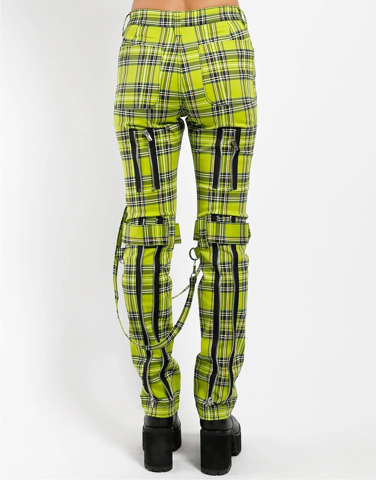 Tripp NYC Lime Plaid Bonage Pants