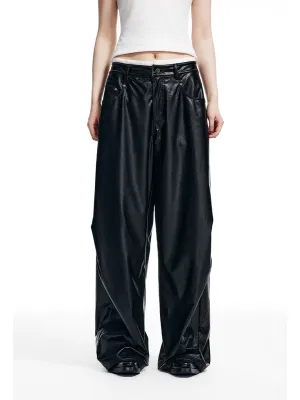 WESAME LAB RETRO STITCHING LEATHER PANTS