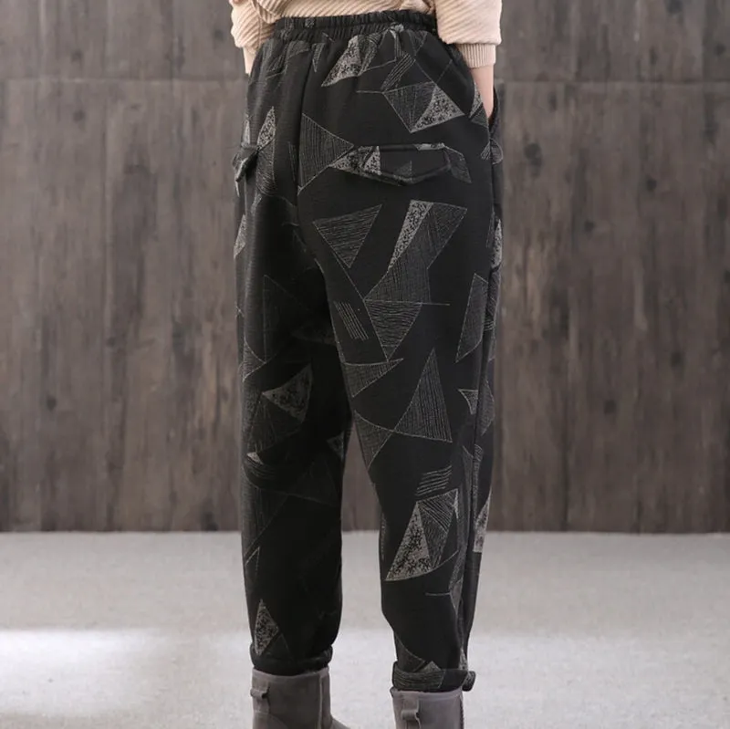 Women Cotton Printed Casual Loose Casual Pants