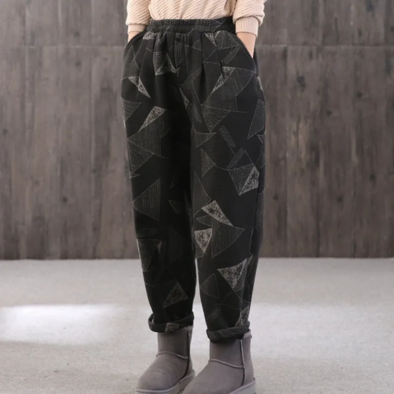 Women Cotton Printed Casual Loose Casual Pants